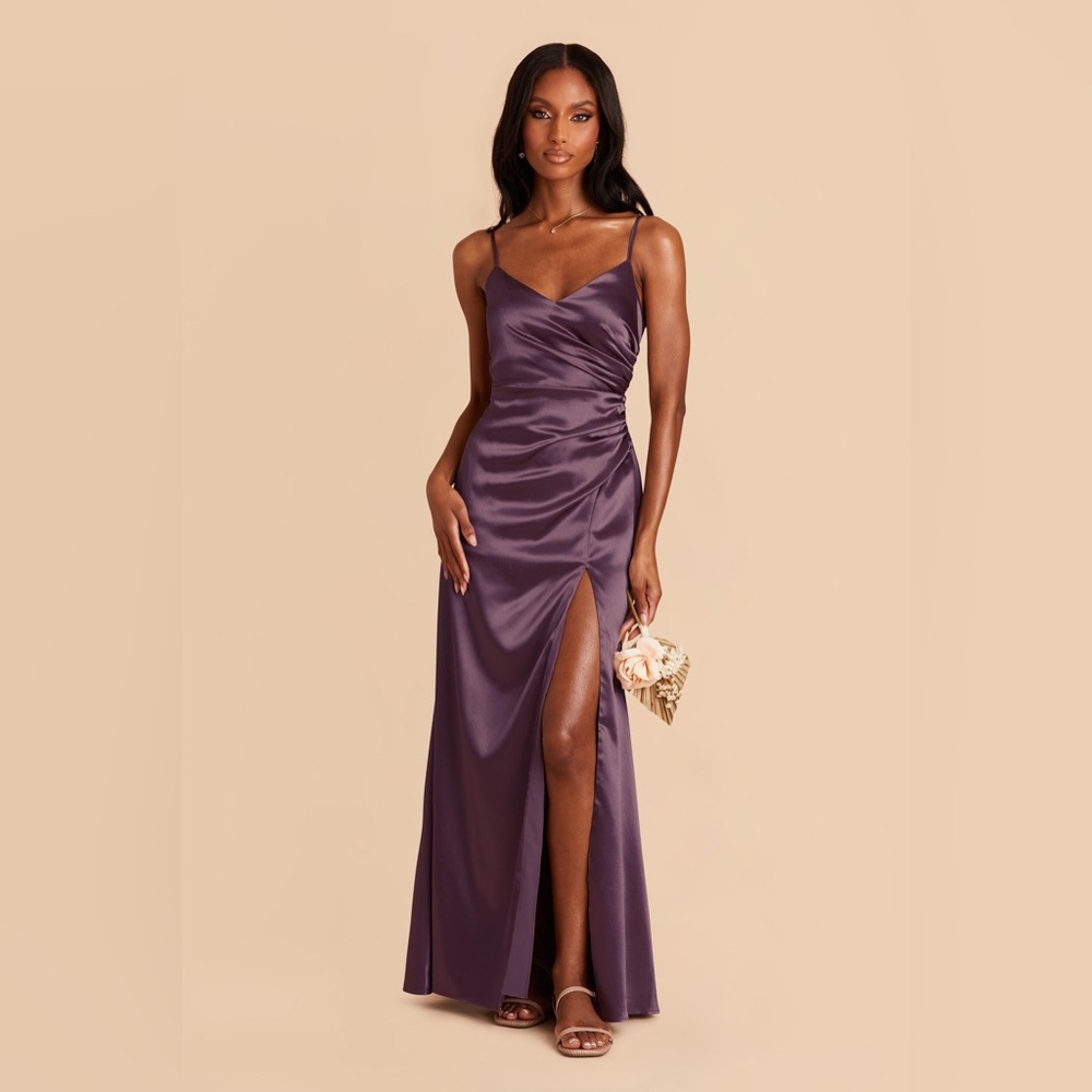 Birdy Grey Catherine Dress Shiny Satin Plum